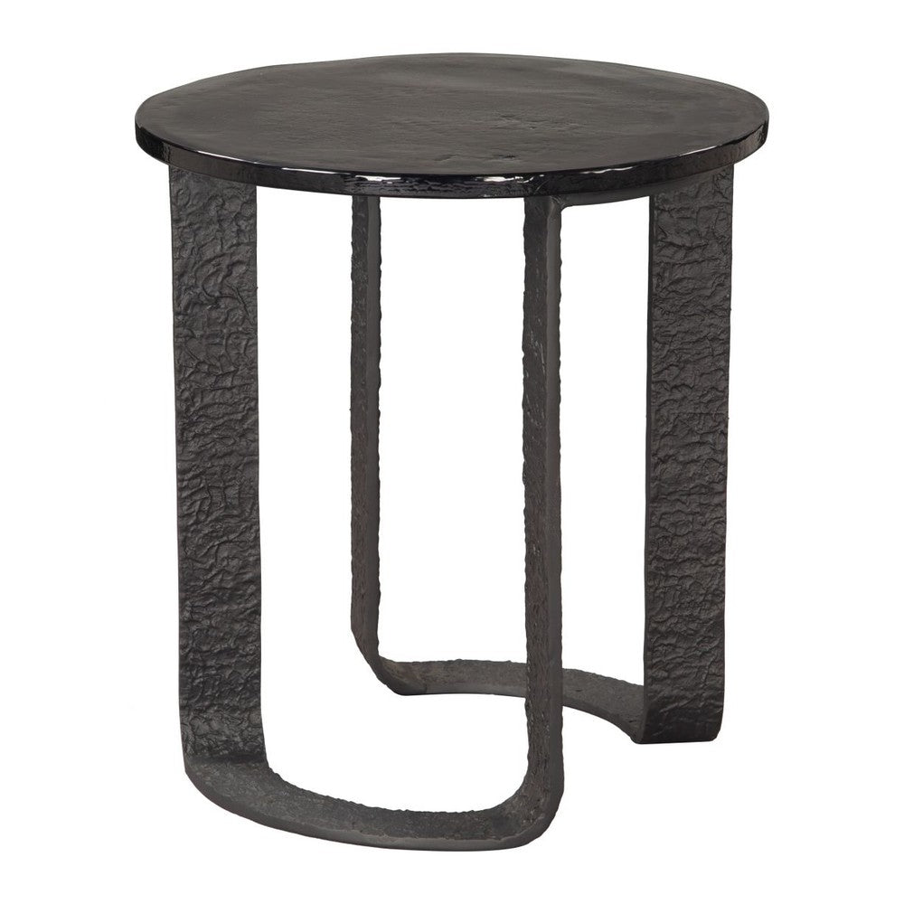 Divin Side Table Zuo 110616 | Recycled Sand Cast Glass, Aluminum | Black