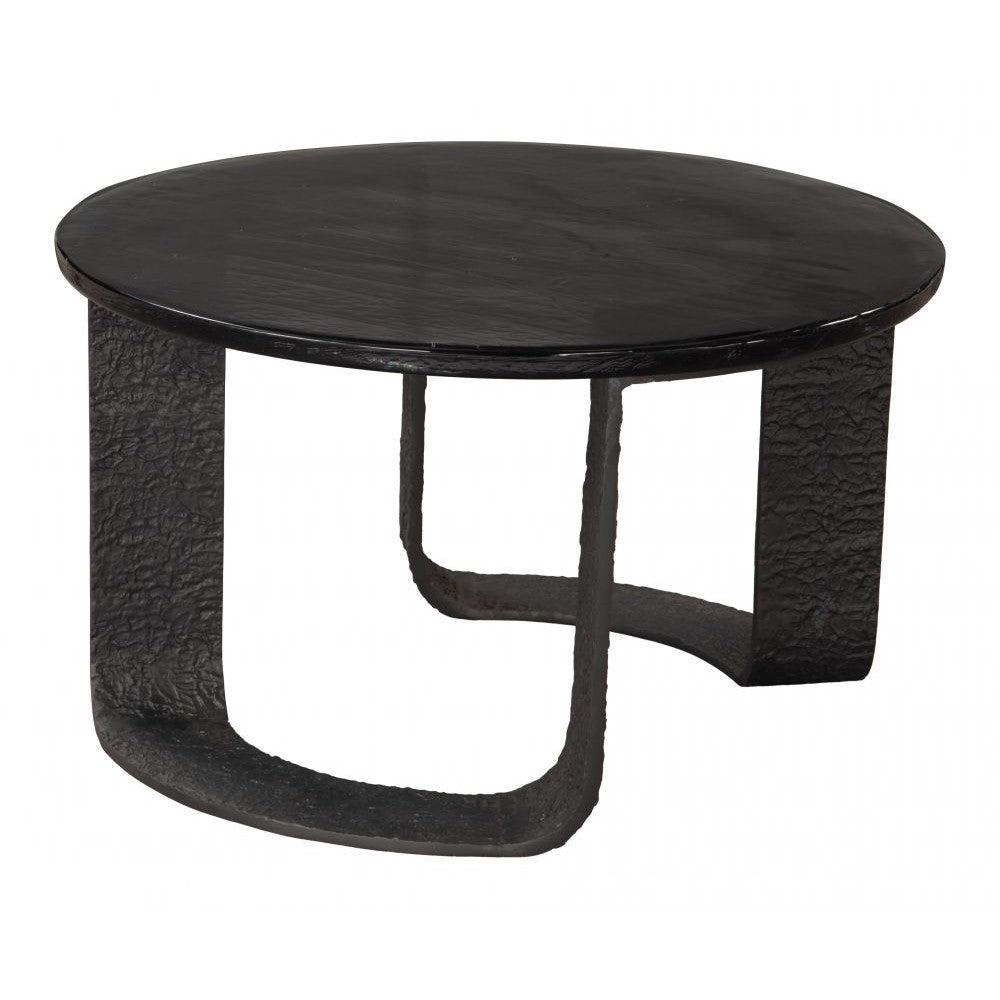 Divin Coffee Table Zuo 110617 | Recycled Sand Cast Glass, Aluminum | Black