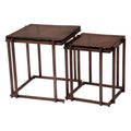 Shimai Nesting Tables Zuo 110621 | Recycled Sand Cast Glass, Powder Coated Iron | Bronze