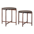 Gema Coffee Table Set Zuo 110622 | Recycled Sand Cast Glass, Powder Coated Iron | Bronze
