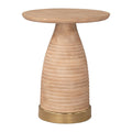 Radiant Side Table Zuo 110625 | Solid Mango Wood, Electroplated Iron | Natural