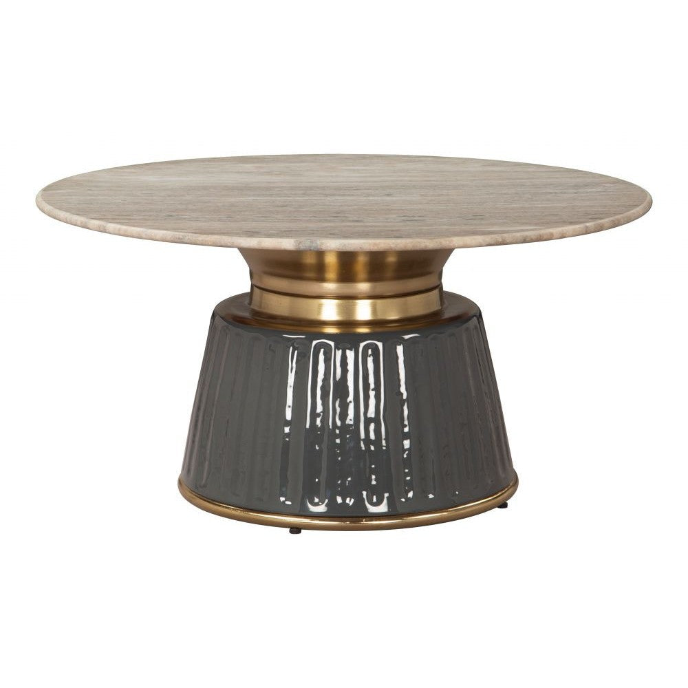 Glasa Coffee Table Zuo 110626 | Natural Marble, MDF, Electroplated Iron | Multicolor