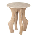 Eda Side Table Zuo 110630 | Natural Marble, Solid Mango Wood | White & Natural
