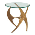 Sabel Side Table Zuo 110645 | Clear Glass, Electroplated Aluminum | Gold