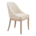 Calmo Dining Chair Zuo 110646 | Textured Polyester Fabric, Solid Ash Wood | Beige