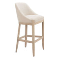 Calmo Barstool Zuo 110647 | Textured Polyester Fabric, Solid Ash Wood | Beige