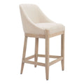 Calmo Counter Stool Zuo 110648 | Textured Polyester Fabric, Solid Ash Wood | Beige