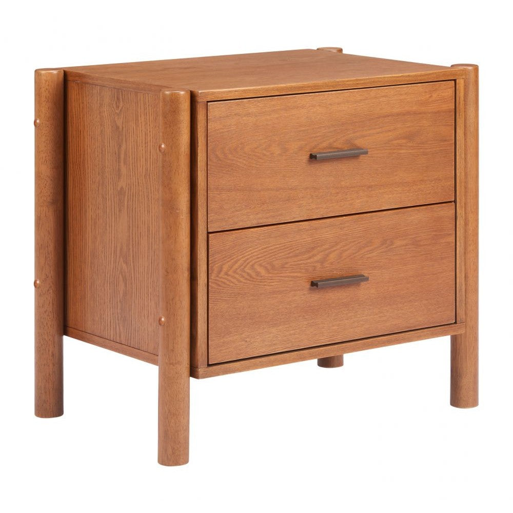 Beleza Nightstand Zuo 110656 | Rubberwood | Walnut