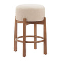 Nade Counter Stool Zuo 110662 | Textured Polyester Fabric, Rubberwood | Beige & Walnut
