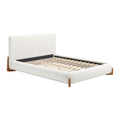 Baris Queen Bed Zuo 110663 | Textured Polyester Fabric, Rubberwood, MDF | Ivory