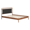 Netz Queen Bed Zuo 110666 | Faux Leather, Rubberwood, MDF | Black & Walnut