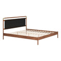 Netz King Bed Zuo 110667 | Faux Leather, Rubberwood, MDF | Black & Walnut