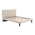 Placid Queen Bed Zuo 110668 | Shearling Style Polyester Fabric, Rubberwood, MDF | Beige