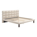 Placid King Bed Zuo 110669 | Shearling Style Polyester Fabric, Rubberwood, MDF | Beige