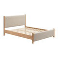 Hadi Queen Bed Zuo 110670 | Textured Polyester Fabric, MDF | Beige & Natural