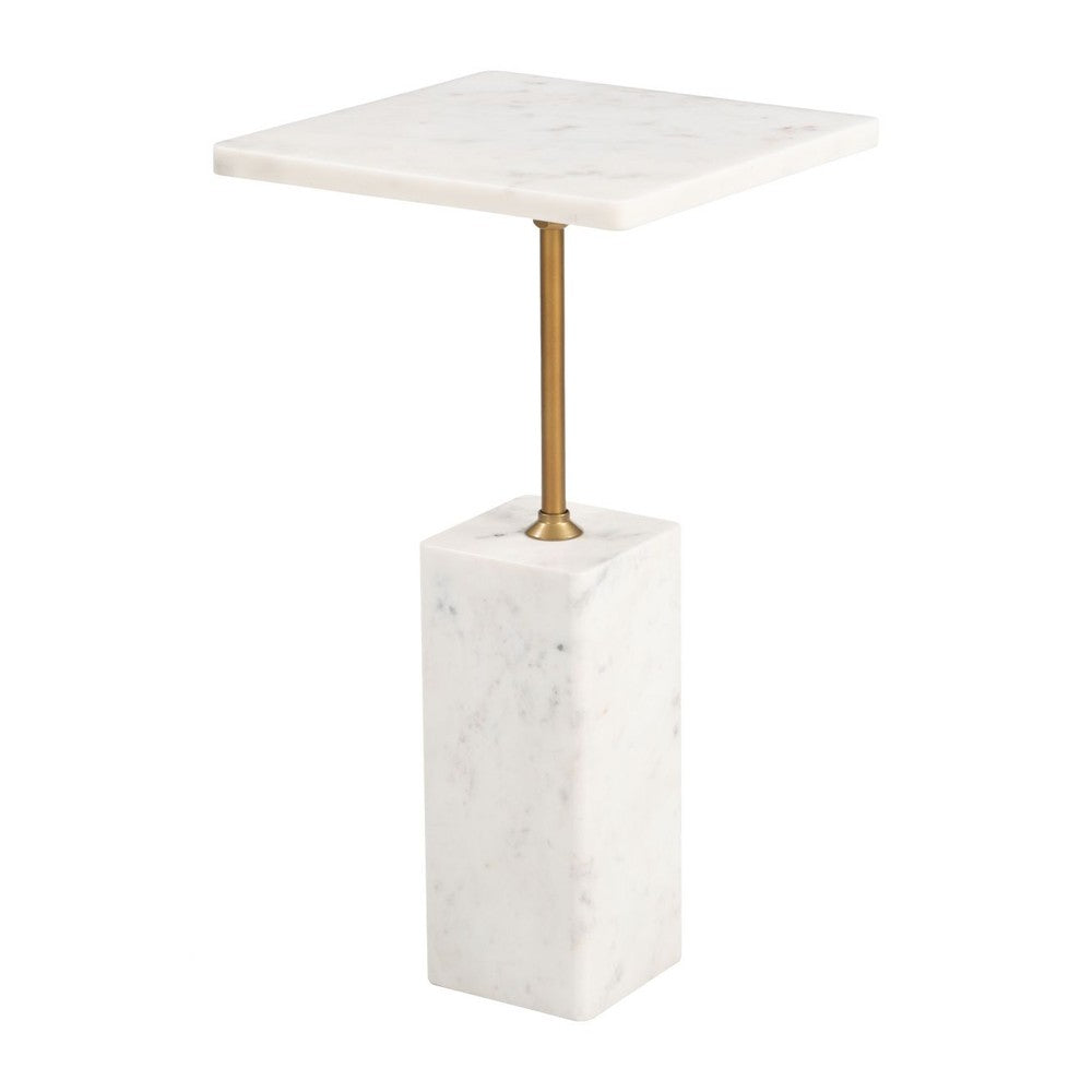 Naht Side Table Zuo 110672 | Natural Marble, Iron | White