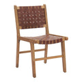 Feder Dining Chair Zuo 110691 | 100% Leather, Rubberwood | Brown