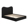 Sele Queen Bed Zuo 110711 | Velvet Polyester Fabric, Rubberwood, MDF, 100% Polypropylene | Black