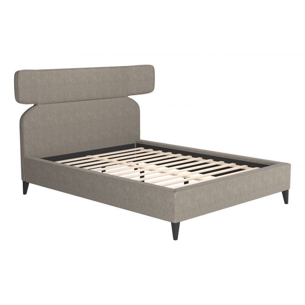 Dusa Queen Bed Zuo 110713 | Polyester Fabric, Rubberwood, MDF, Translucent Acrylic | Olive Brown
