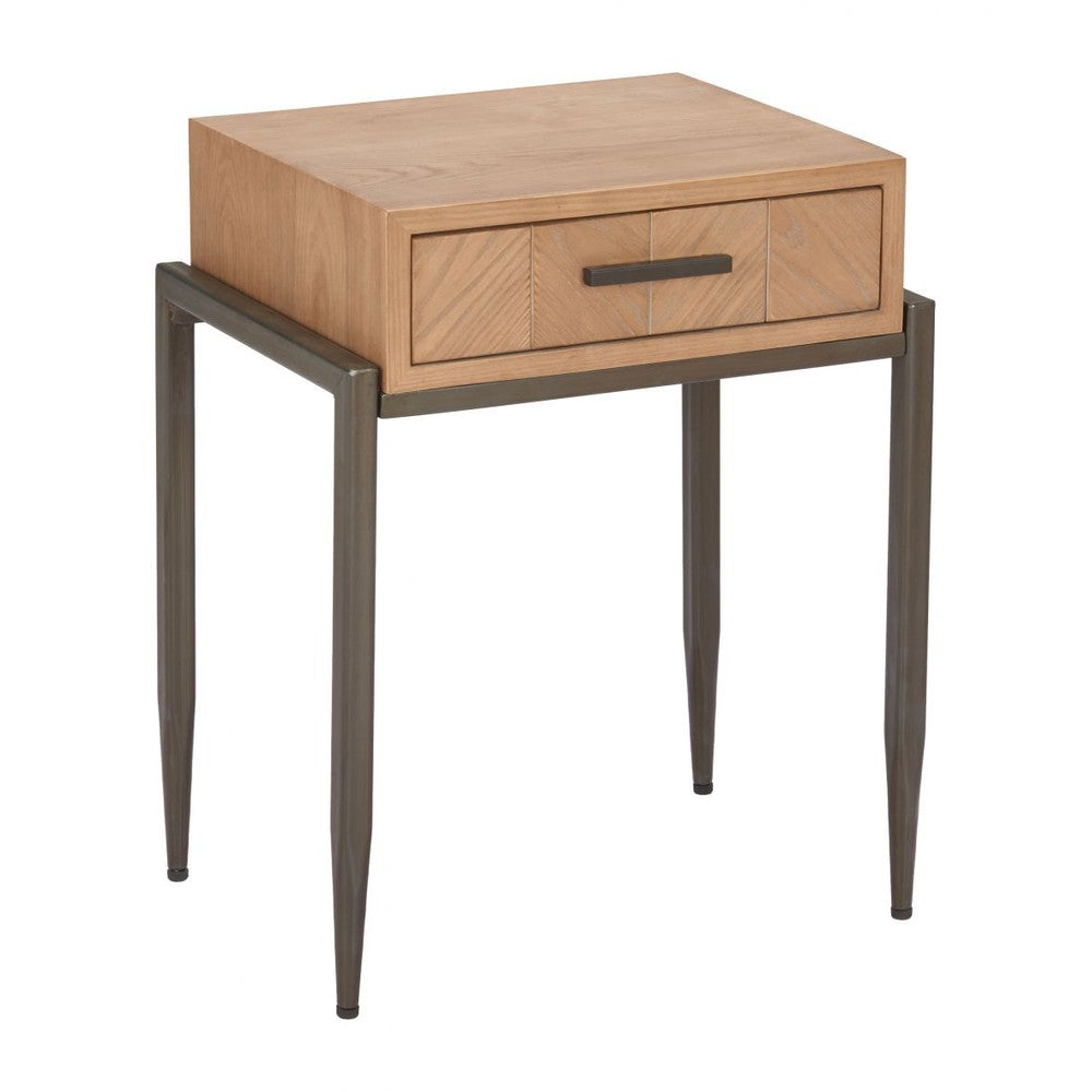 Verec Side Table Zuo 110723 | Fir Wood, MDF, Steel | Natural