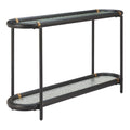 Aneis Console Table Zuo 110725 | Tempered Rippled Glass, Fir Wood, Steel | Black