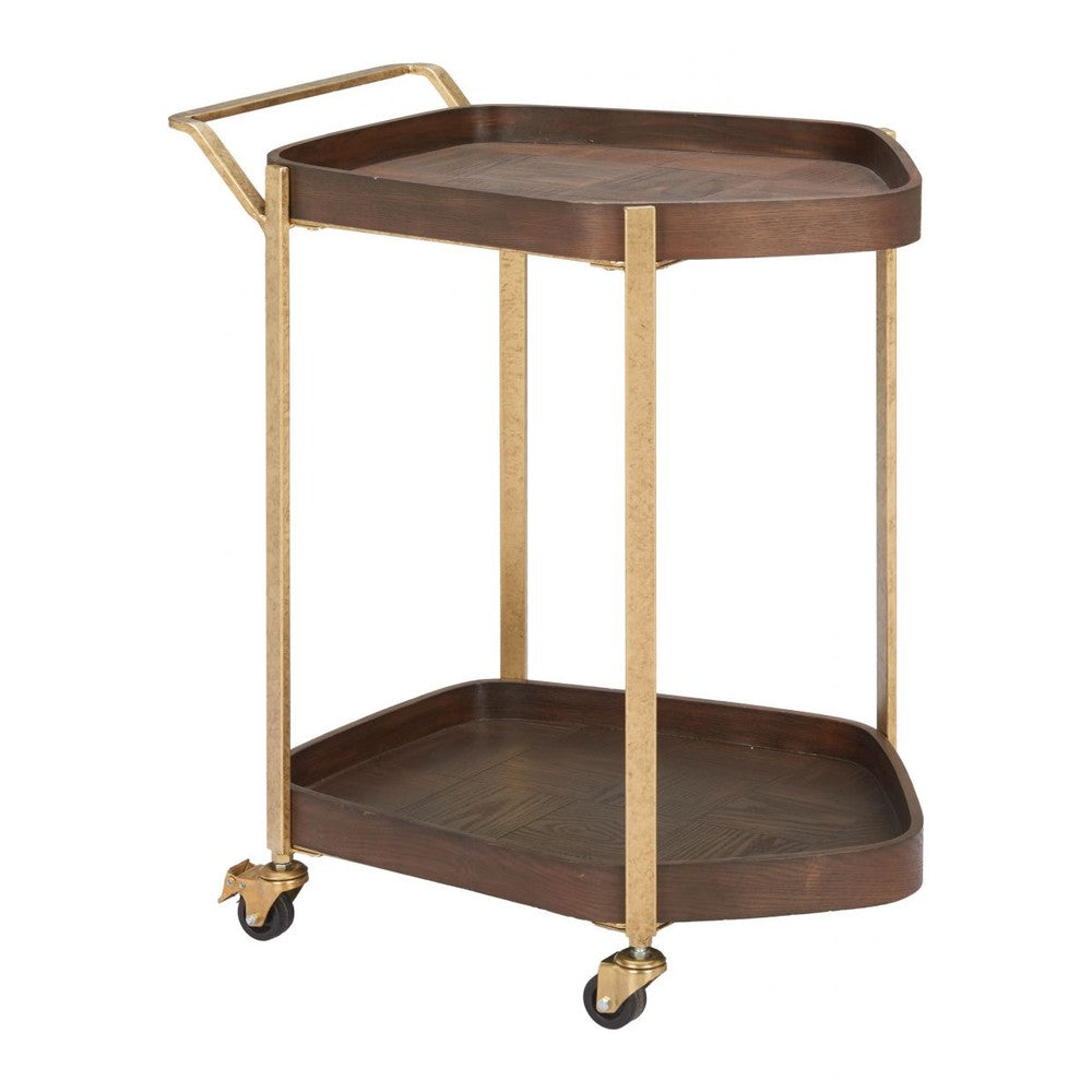 Stela Bar Cart Zuo 110743 | Walnut Veneer MDF, Steel | Walnut