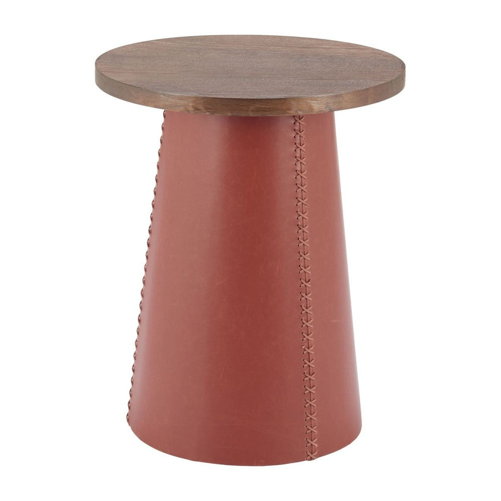 Dikis Side Table Zuo 110747 | Ash Veneer MDF, Faux Leather | Brown