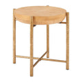 Halva Side Table Zuo 110748 | Wood Veneer MDF, Hammered Steel | Natural