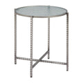 Vetro Side Table Zuo 110749 | Rippled Glass, Hammered Steel | Silver