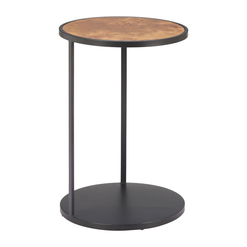 Nodo Side Table Zuo 110753 | Burl Veneer MDF, Iron | Brown & Black