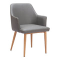 Wisom Dining Chair Zuo 110766 | Polyester Fabric, Ash Wood | Gray
