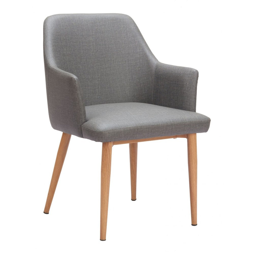 Wisom Dining Chair Zuo 110766 | Polyester Fabric, Ash Wood | Gray