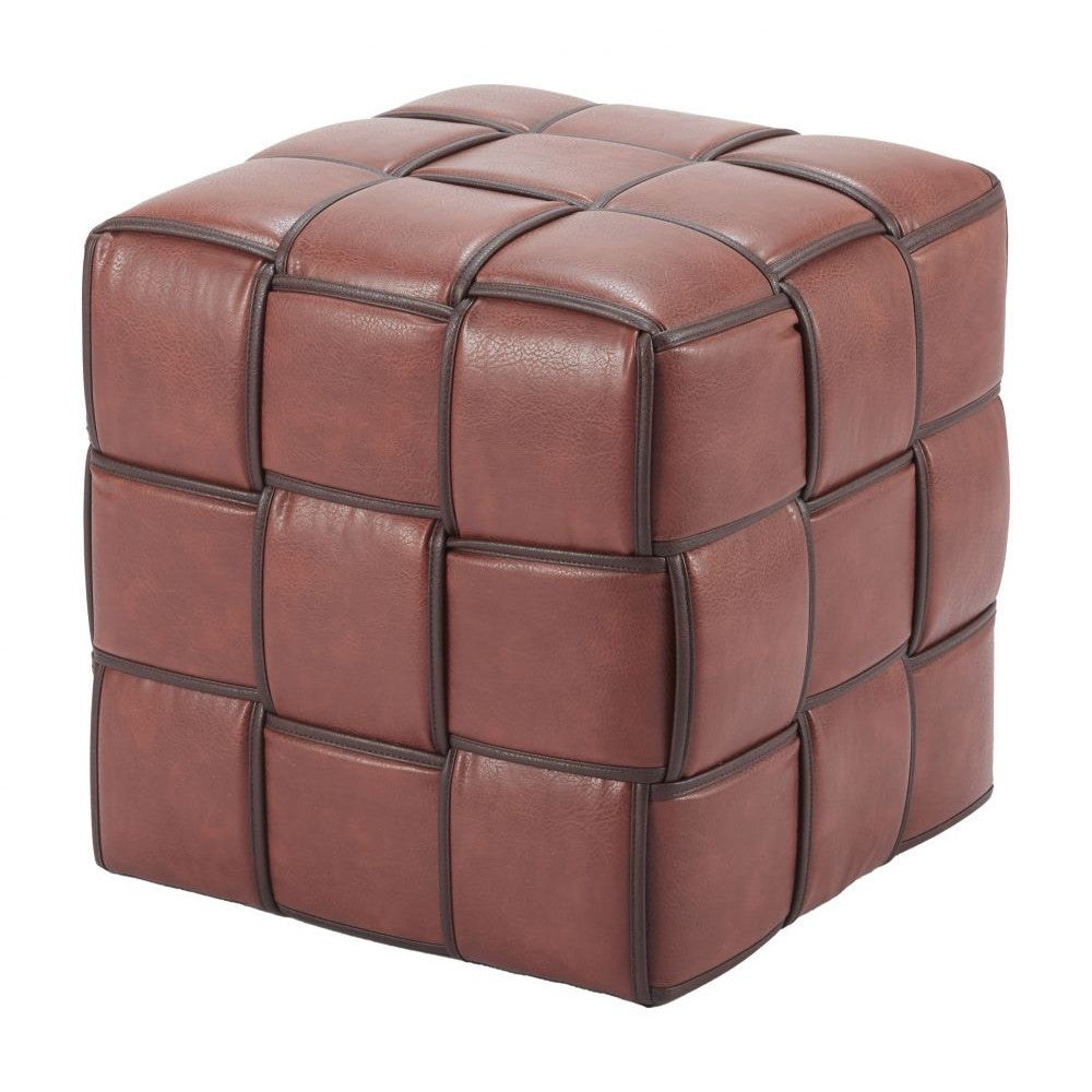 Zare Ottoman Zuo 110767 | Faux Leather, MDF, 100% Polypropylene | Brown