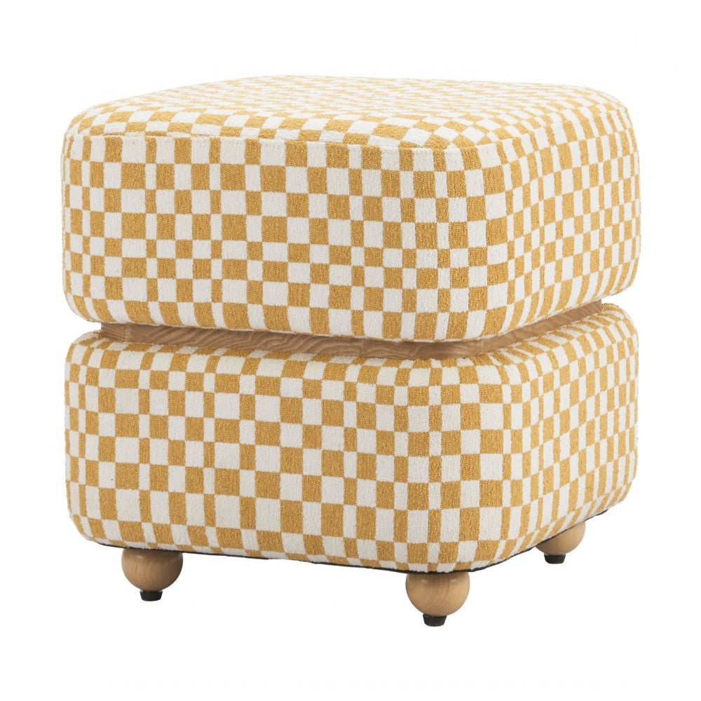 Haki Ottoman Zuo 110772 | Polyester Fabric, MDF, Rubberwood | Multicolor