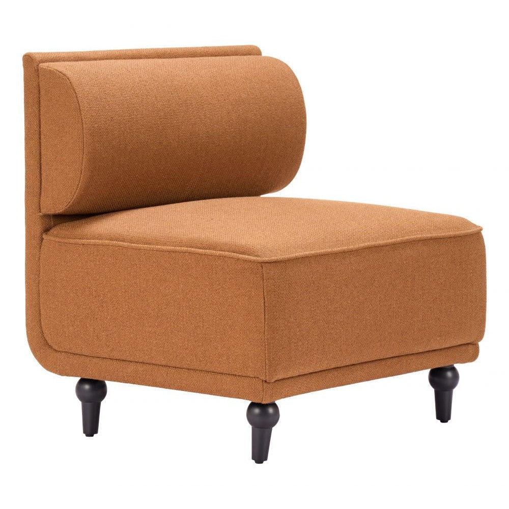 Malben Middle Chair Zuo 110779 | Poly Linen Fabric, Painted Rubberwood | Brown