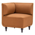 Malben Corner Chair Zuo 110780 | Poly Linen Fabric, Painted Rubberwood | Brown