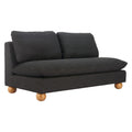 Minze Loveseat Zuo 110784 | Textured Polyester Fabric, Solid Rubberwood | Black