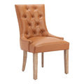 Nuby Dining Chair Zuo 110786 | Faux Leather, Whitewashed Poplar Wood | Brown