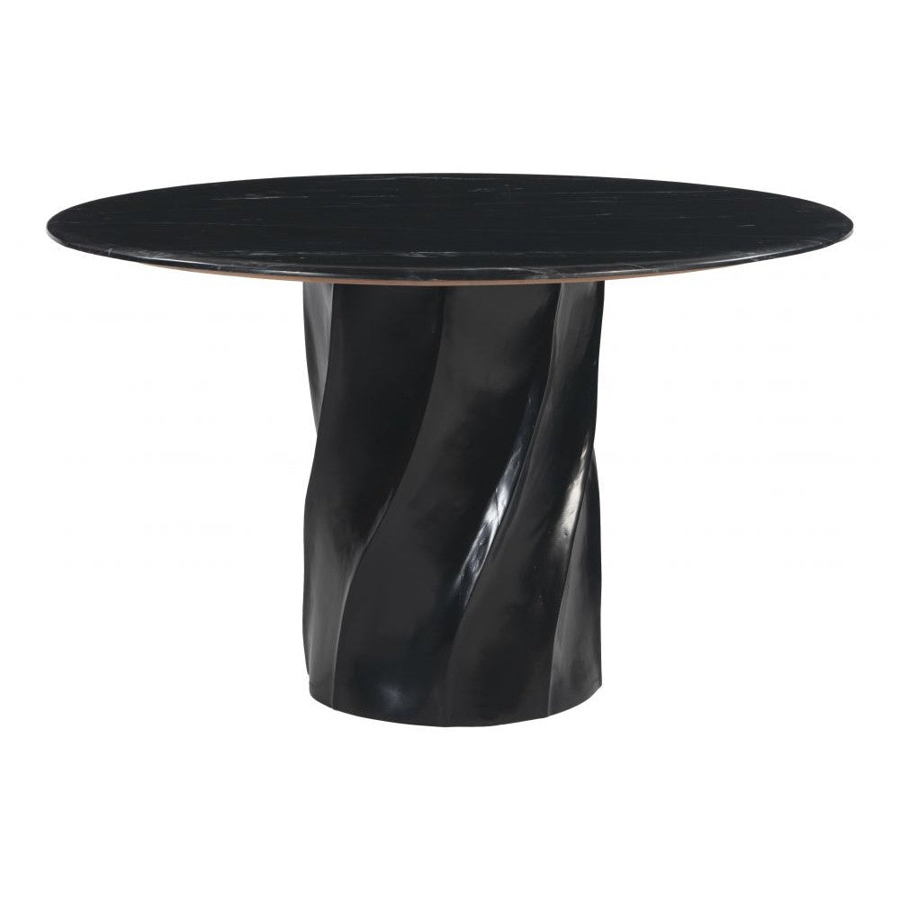 Kuro Dining Table Zuo 110807 | Natural Marble, MDF, Mango Wood | Black