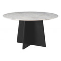 Strela Dining Table Zuo 110808 | Natural Marble, MDF, Mango Wood | White & Black