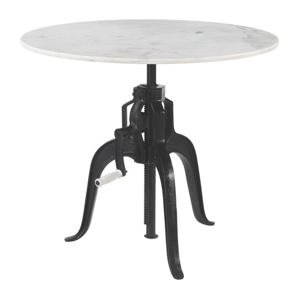 Mufid Bistro Table Zuo 110809 | Natural Marble, MDF, Iron | White & Black
