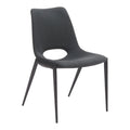Desi Armless Dining Chair Zuo 110826 | Faux Leather, Powder Coated Steel | Black