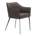 Belmont Dining Chair Zuo 110832 | Faux Leather, Powder Coated Steel | Brown