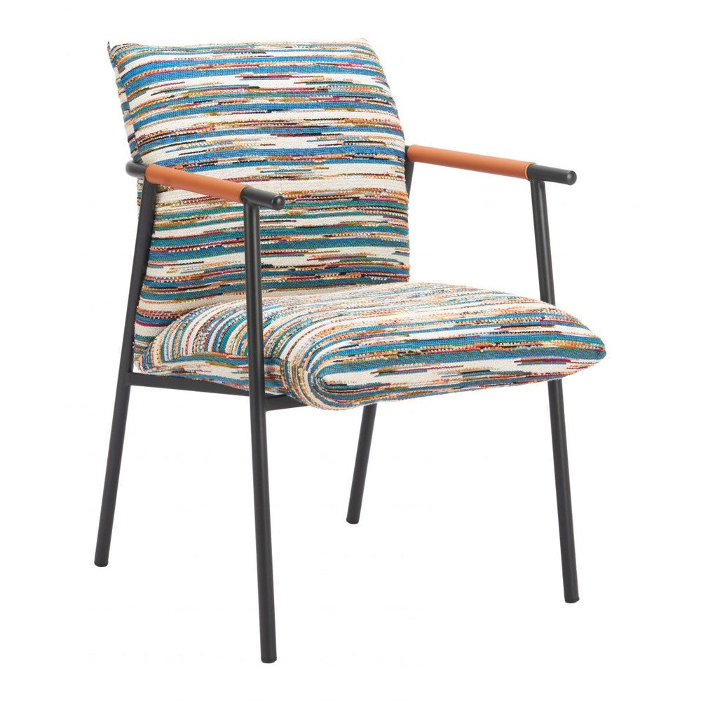 Reduga Dining Chair Zuo 110834 | Textured Polyester Fabric, Faux, Leather, Powder Coated Steel | Multicolor