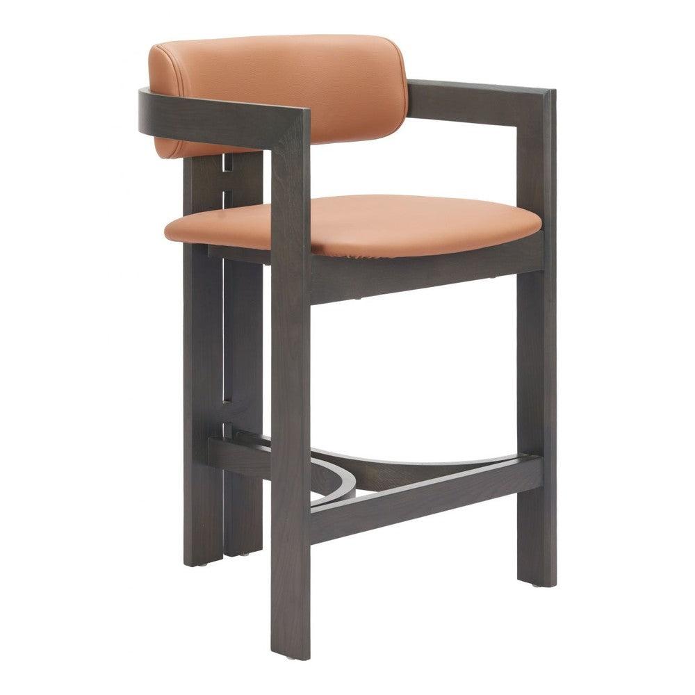 Shaili Counter Stool Zuo 110835 | Faux Leather, Fir Wood | Brown