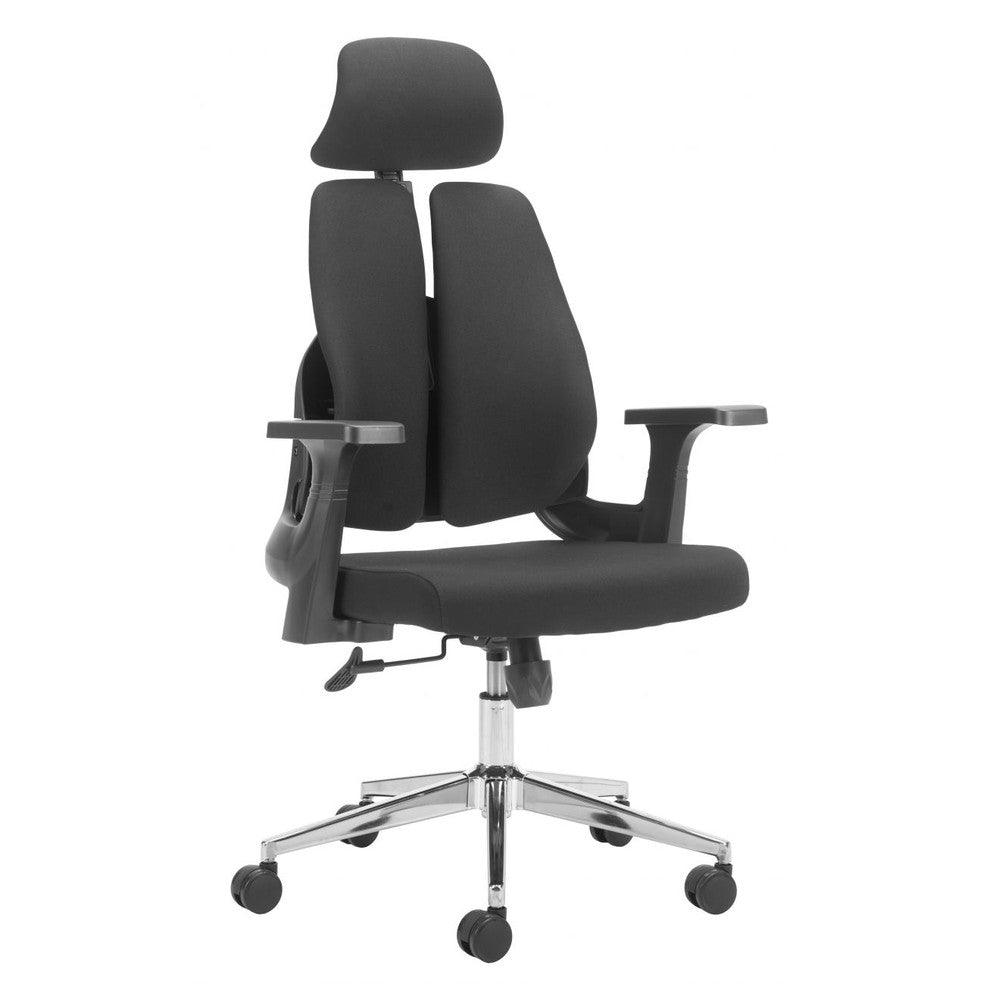 Genric Office Chair Zuo 110837 | Mesh Fabric, Nylon, Chromed Steel | Black