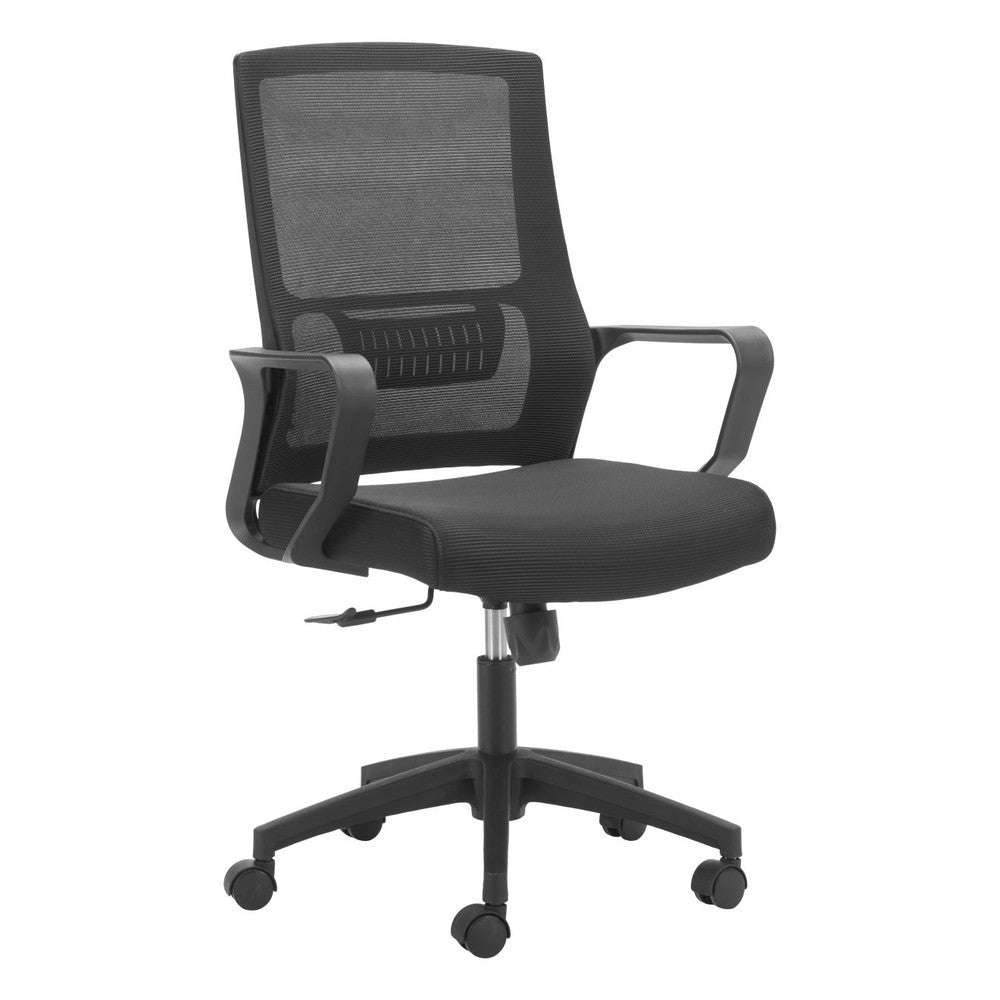 Jett Low Back Office Chair Zuo 110839 | Mesh Fabric, Nylon | Black