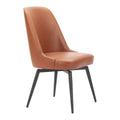 Keppel Swivel Dining Chair Zuo 110842 | Faux Leather, Powder Coated Steel | Brown