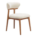 Cedar Dining Chair Zuo 110844 | Polyester Fabric, Solid Ash Wood | White & Walnut