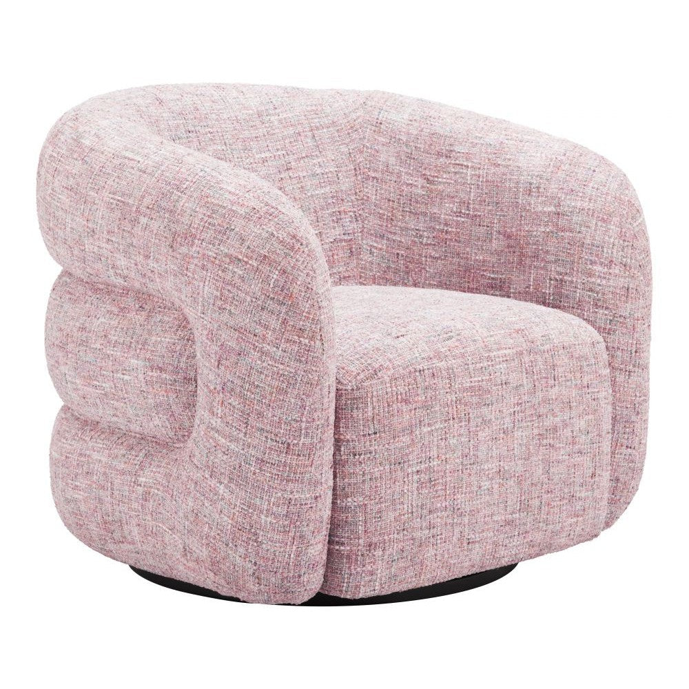 Refine Swivel Chair Zuo 110846 | Textured Polyester Fabric, Powder Coated Steel | Pink Tweed